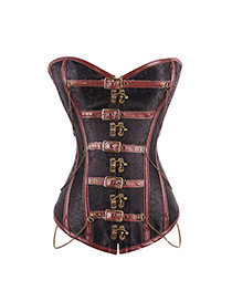 Sexy Black Multi-layer Belts Decorated Corset