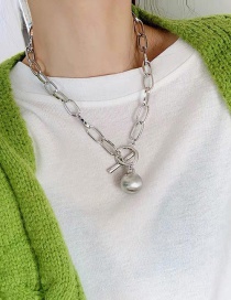 Fashion Silver Metal Ball Necklace