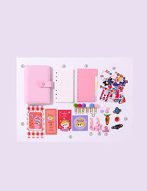 Fashion Ordinary Suit Pink Checkered Loose-leaf Notebook Stickers Sticky Note Set