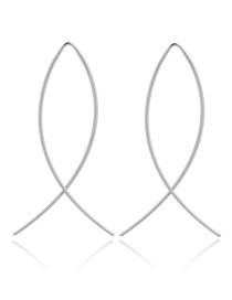 Fashion Silver Fish Shape Polygonal Geometric Earrings