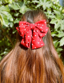Fashion Red Polka Dot Bow Hairpin