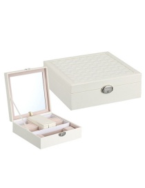Fashion White Multifunctional Jewelry Box With Mirror