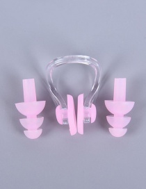 Fashion Pink Silicone Swimming Waterproof Nose Clip Earplugs