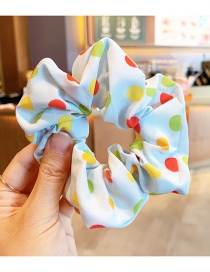 Fashion Color Wave Point [blue] Flower Polka Dot Star Print Contrast Color Children's Large Intestine Circle Hair Rope