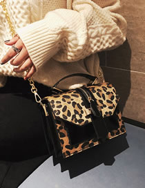 Fashion Leopard Leopard Print Chain Lock Diagonal Shoulder Bag