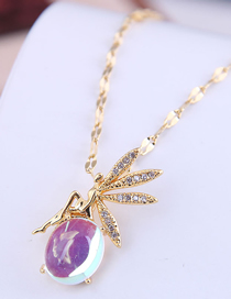 Fashion Golden Angel Diamond Resin Alloy Necklace