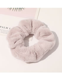 Fashion Imitation Rabbit Hair Ring-korean Powder Lamb Hair Striped Woolen Check Large Intestine Loop Hair Rope