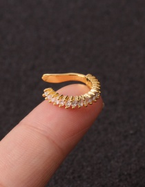 Fashion Geometric Gold Micro-inlaid Zircon Copper Gold-plated Geometric Shape Non-pierced Ear Bone Clip