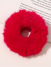 Fashion Scarlet Imitated Rabbit Fur Seamless Elastic Large Intestine Loop Hair Rope