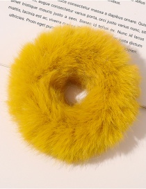 Fashion Turmeric Imitated Rabbit Fur Seamless Elastic Large Intestine Loop Hair Rope