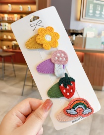 Fashion Strawberry Series Knitted Fruit Animal Hit Color Alloy Hairpin For Children