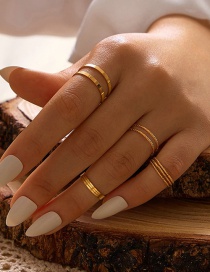 Fashion Gold Color Geometric Alloy Ring Set