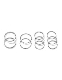 Fashion Silver Color Geometric Alloy Ring Set