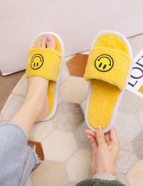 Fashion Yellow Smiley Face Plush Warm Indoor Non-slip Slippers