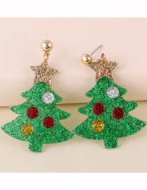 Fashion Christmas Tree Resin Christmas Tree Five-pointed Star Earrings