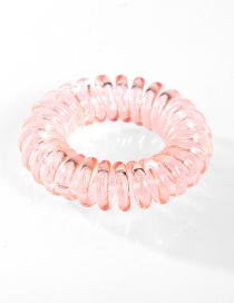Fashion Pink Transparent Phone Cord Resin High Elastic Hair Rope