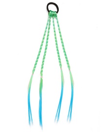 Fashion Green Childrens Wig Gradient Color Hair Rope Twist Braid