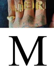 Fashion M 26 Letters Open Ring In Copper