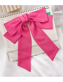Fashion Rose Red Two-layer Bow Ribbon Spring Clip
