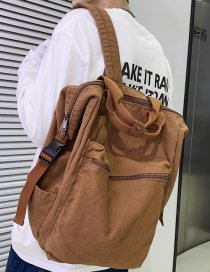 Fashion Brown Canvas Large Capacity Backpack