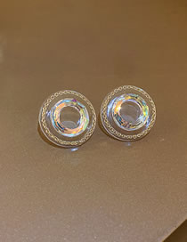 Fashion Circle Transparent Color Light Geometric Stud Earrings