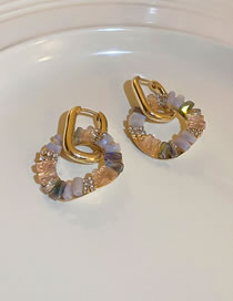 Fashion Gold Color Alloy Diamond Crystal Hoop Earrings