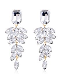 Fashion Silver Alloy Diamond Geometric Drop Earrings
