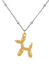 Fashion Gold Titanium Colorblock Animal Pendant Necklace