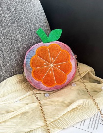Fashion Orange Plush Cartoon Fruit Messenger Bag