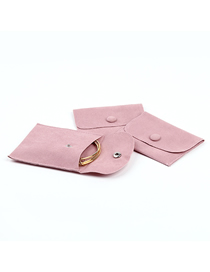 Fashion Pink (beaded Fleece) 9.5*7.5cm Flannel Snap Jewelry Bag