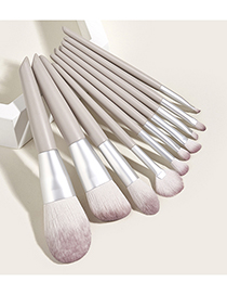 Fashion Grey 10 Pcs-grey Hero-makeup Brushes