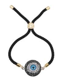 Fashion Round Shape Copper Inlaid Zircon Irregular Eye Braided Bracelet