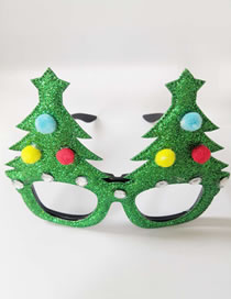 Fashion Green Christmas Tree Christmas Wreath Christmas Hat Letters Snowman Geometric Glasses
