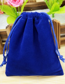 Fashion 10*12cm Blue Flannel Drawstring Cloth Bag