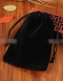 Fashion 10*12cm Black Flannel Drawstring Cloth Bag