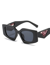 Fashion Black Frame Black And Gray Sheet Pc Cat Eye Irregular Large Frame Sunglasses