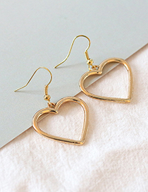 Fashion Gold Color Alloy Open Heart Earrings