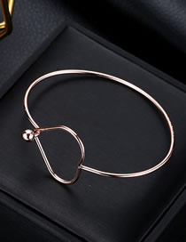 Fashion Rose Gold Metal Geometric Open Heart Bracelet