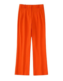 Fashion Orange Woven Straight-leg Flared Trousers