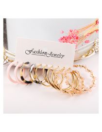 Fashion Gold Alloy Geometric Circle Earrings Set