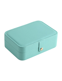 Fashion Blue Leather Clamshell Jewelry Storage Box