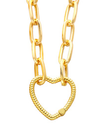 Fashion C Metallic Gold Plated Heart Necklace