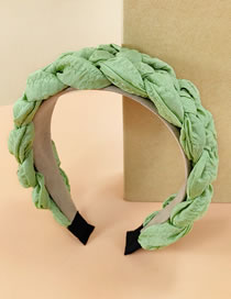 Fashion Green Chiffon Five-strand Braided Broad Brim Headband
