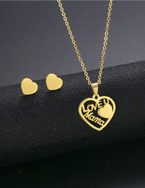 Fashion Tz67 (gold) Stainless Steel Geometric Love Necklace And Earring Set