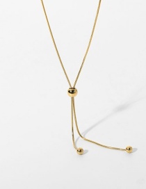 Fashion Gold Color Titanium Steel Ball Pull Necklace