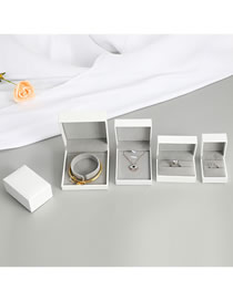 Fashion White Earring Box Filled Leather Right Angle Ring Box