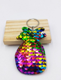 Fashion Color Reflective Fish Scale Sequin Pineapple Keychain