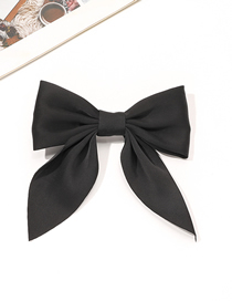 Fashion Small Black Double Sided Satin Bow Ribbon Hair Clip