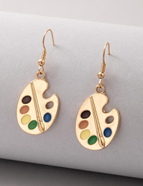 Fashion Gold Color Resin Palette Stud Earrings