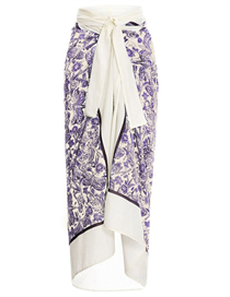 Fashion No. 5 Purple Dragonfly Polyester Print Knotted Wrap Skirt